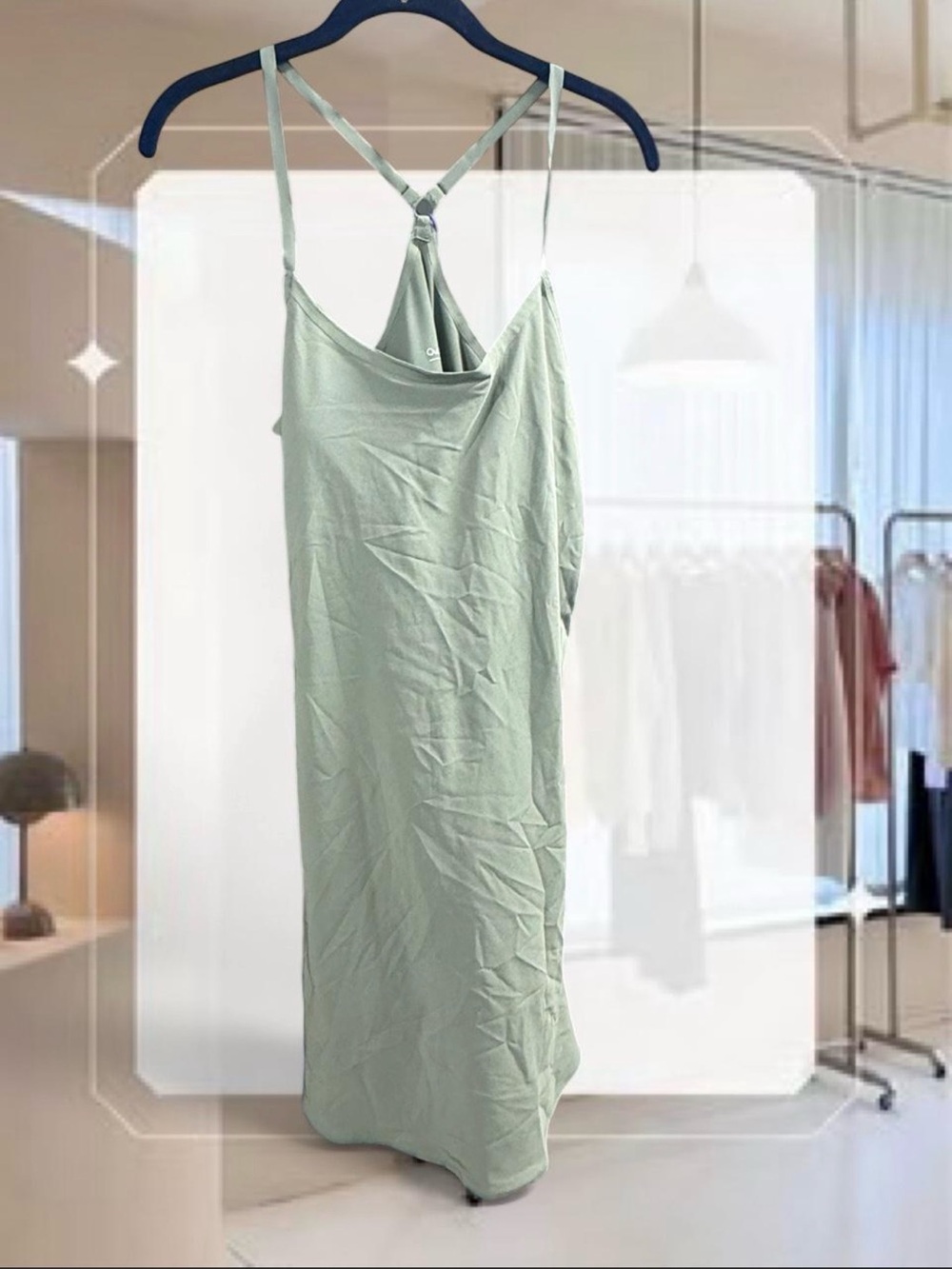 Outdoor Voices Sage Strappy Midi Slip Dress
